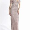 Terani Couture - Metallic Beaded Cutout Sheath Gown 1821GL7440 - 1 Pc Blush Nude In Size 6 Available Formal Gowns 1 Terani Couture - Metallic Beaded Cutout Sheath Gown 1821GL7440 - 1 Pc Blush Nude In Size 6 Available Formal Gowns