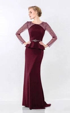 Terani Couture - Ornate Crepe Mesh Sheath Gown 1522M0655B Formal Gowns