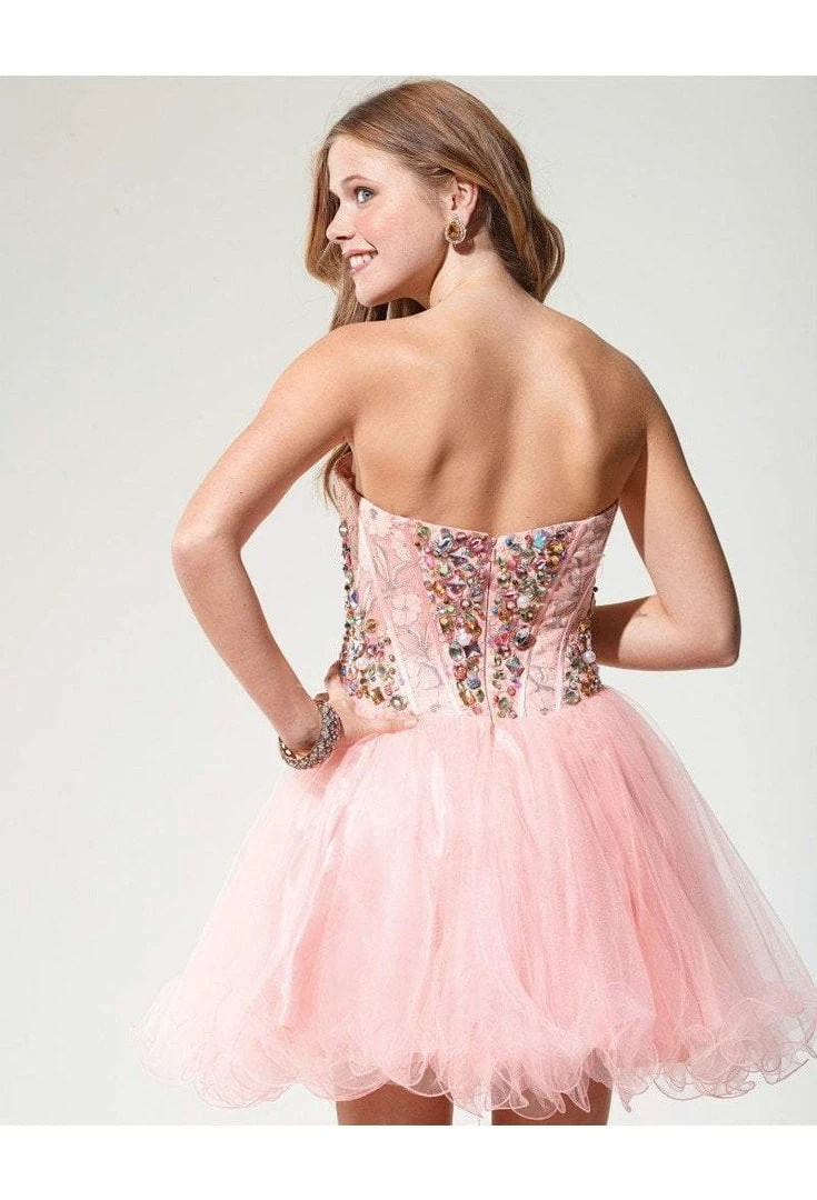 Terani Couture - P192 Strapless Jeweled Ruffled Cocktail Dress 4 Terani Couture - P192 Strapless Jeweled Ruffled Cocktail Dress