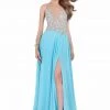 Terani Couture - Pearl Encrusted Illusion Evening Gown 1612P0502A Formal Gowns