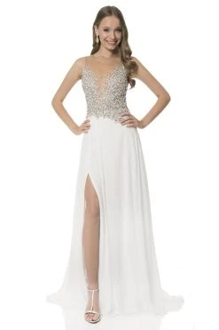 Terani Couture - Pearl Encrusted Illusion Evening Gown 1612P0502A Formal Gowns 14 Terani Couture - Pearl Encrusted Illusion Evening Gown 1612P0502A Formal Gowns