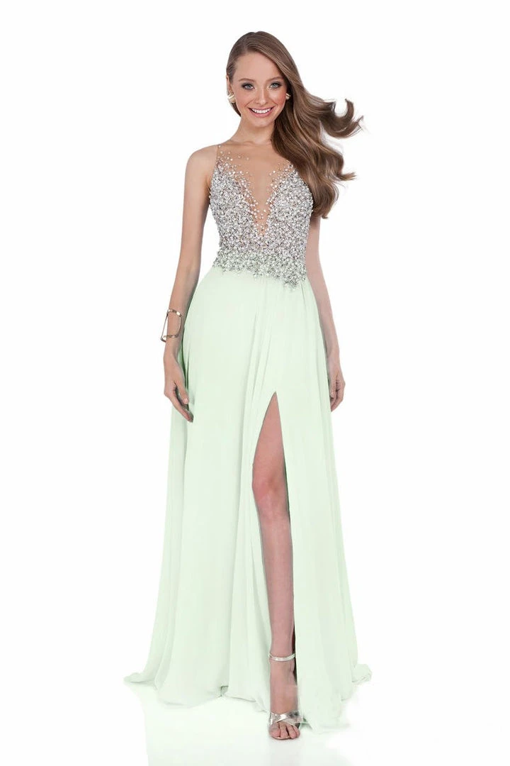 Terani Couture - Pearl Encrusted Illusion Evening Gown 1612P0502A Formal Gowns 5 Terani Couture - Pearl Encrusted Illusion Evening Gown 1612P0502A Formal Gowns