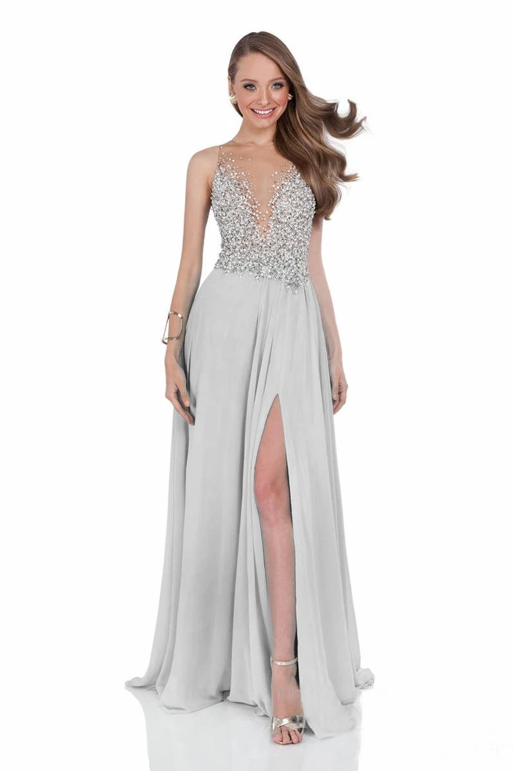 Terani Couture - Pearl Encrusted Illusion Evening Gown 1612P0502A Formal Gowns 9 Terani Couture - Pearl Encrusted Illusion Evening Gown 1612P0502A Formal Gowns