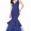 Terani Couture - Sculptural Tulle V-neck Mermaid Gown 1622E1587 Formal Gowns 1 Terani Couture - Sculptural Tulle V-neck Mermaid Gown 1622E1587 Formal Gowns
