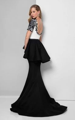 Terani Couture - Short-sleeve Peplum Mermaid Gown 1712M3421 Formal Gowns 8 Terani Couture - Short-sleeve Peplum Mermaid Gown 1712M3421 Formal Gowns