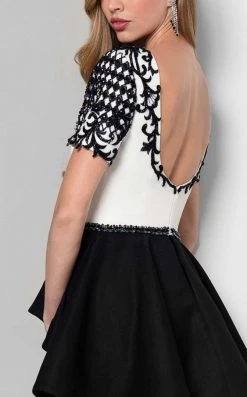 Terani Couture - Short-sleeve Peplum Mermaid Gown 1712M3421 Formal Gowns 9 Terani Couture - Short-sleeve Peplum Mermaid Gown 1712M3421 Formal Gowns