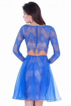 Terani Couture - Two-Piece Bateau Illusion Lace Cocktail Dress 1621H1035