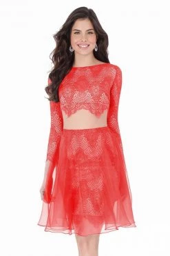 Terani Couture - Two-Piece Bateau Illusion Lace Cocktail Dress 1621H1035 8 Terani Couture - Two-Piece Bateau Illusion Lace Cocktail Dress 1621H1035