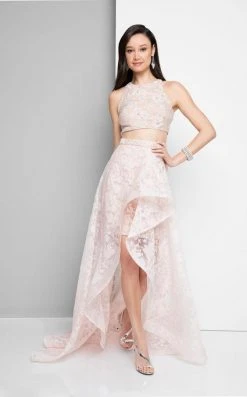 Formal Gowns Terani Couture - Two-Piece Ornate Jewel Gown With High-Low Skirt 1711P2731 11 Formal Gowns Terani Couture - Two-Piece Ornate Jewel Gown With High-Low Skirt 1711P2731