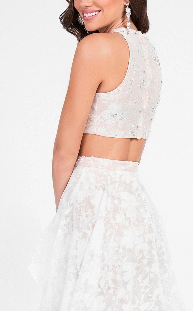 Formal Gowns Terani Couture - Two-Piece Ornate Jewel Gown With High-Low Skirt 1711P2731 5 Formal Gowns Terani Couture - Two-Piece Ornate Jewel Gown With High-Low Skirt 1711P2731