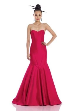 Theia - 881945 Strapless Sweetheart Mermaid Gown With Shawl