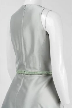 Theia - 882822 Sleeveless V Neck A-Line Gown With Embellished Belt