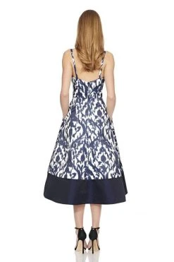 Theia - 882883 Batik Print Tea Length Dress Cocktail Dresses