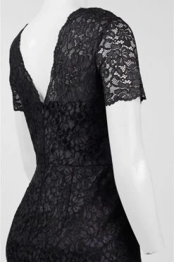 Theia - 883015 Floral Lace Short Sleeve Cocktail Dress