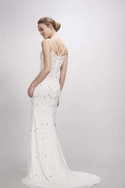 Theia - 890461 Sleeveless Swag-Motif Detailed Mermaid Gown Formal Gowns