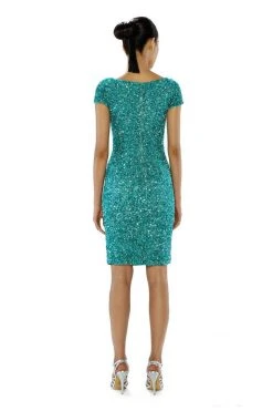 Cocktail Dresses Theia - Scoop Neckline Sequin Cocktail Dress 882396 5 Cocktail Dresses Theia - Scoop Neckline Sequin Cocktail Dress 882396