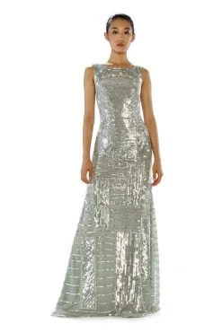 Formal Gowns Theia - Sequined Bateau Neck Dress 882323