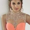 Tiffany Designs - 16159 Rhinestone Embellished High Neckline Mermaid Dress