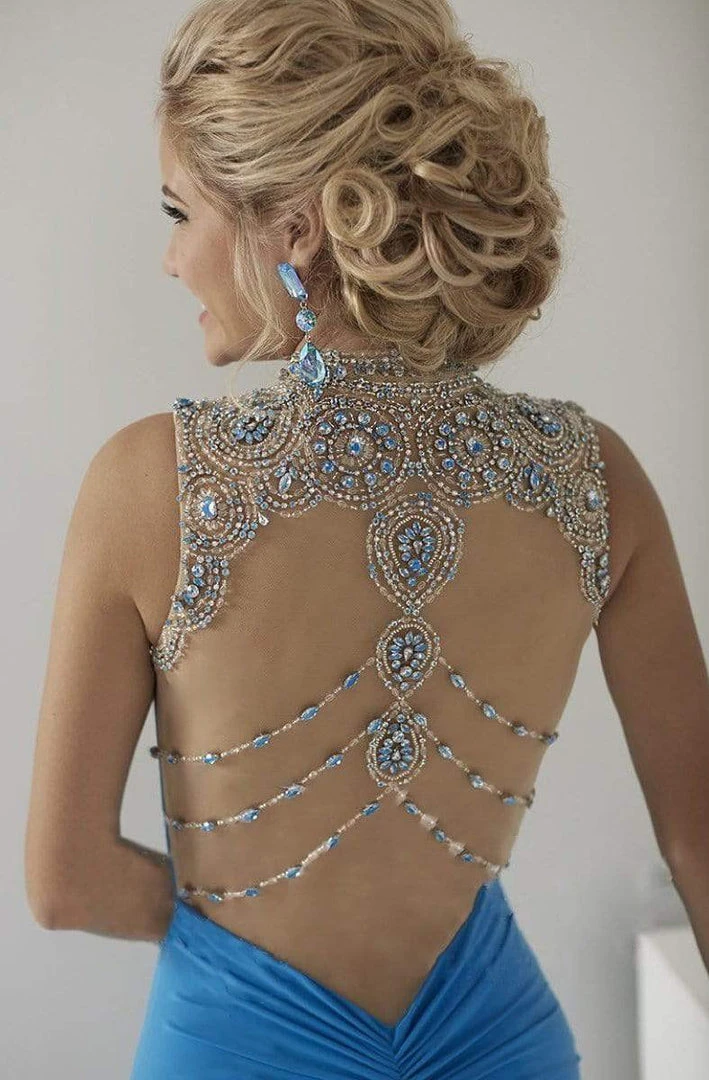 Tiffany Designs - 16159 Rhinestone Embellished High Neckline Mermaid Dress 5 Tiffany Designs - 16159 Rhinestone Embellished High Neckline Mermaid Dress