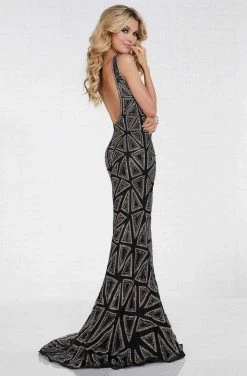 Tiffany Designs - 16262 Geometric Beaded Sleeveless Mermaid Gown Formal Gowns