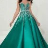 Formal Gowns Tiffany Designs - 16266 Plunging Sweetheart Jeweled Mikado Ballgown