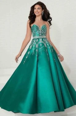 Formal Gowns Tiffany Designs - 16266 Plunging Sweetheart Jeweled Mikado Ballgown
