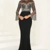 Tiffany Designs - 16285 Sequined High Neck Jersey Trumpet Dress Formal Gowns