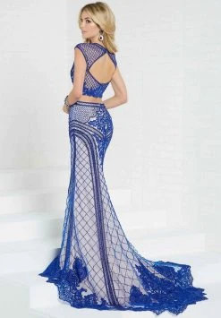 Tiffany Designs - 16288 Crystal Accented Jewel Neck Sheath Dress