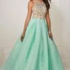 Tiffany Designs - 16289 Bejeweled Illusion Halter Brocade Ballgown Formal Gowns