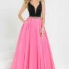 Tiffany Designs - 16297 Beaded Deep V-neck Shimmer Satin Ballgown Formal Gowns