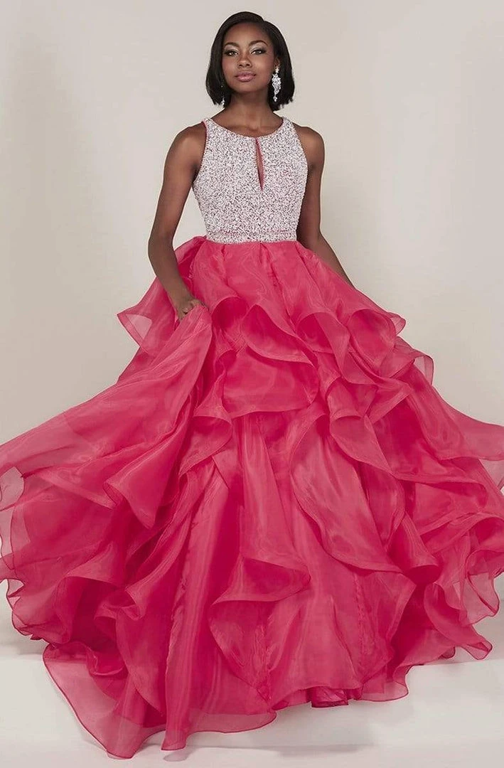 Tiffany Designs - 16338 Beaded Bodice Keyhole Cutout Organza Ballgown Formal Gowns 6 Tiffany Designs - 16338 Beaded Bodice Keyhole Cutout Organza Ballgown Formal Gowns