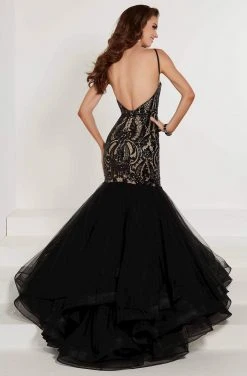 Tiffany Designs - 16359 Sequined Halter Tulle Mermaid Dress