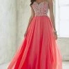 Tiffany Designs - 46011 Ornate Sweetheart Crystal Chiffon Evening Gown
