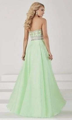 Formal Gowns Tiffany Designs - 46016 Embellished Gossamer Sweetheart A-Line Evening Gown