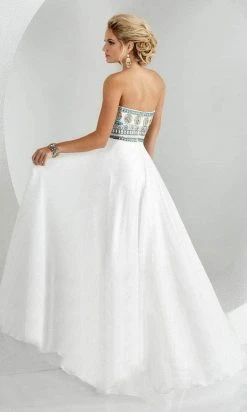 Formal Gowns Tiffany Designs - 46016 Embellished Gossamer Sweetheart A-Line Evening Gown