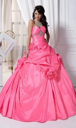 Formal Gowns Tiffany Designs - 56216 Rosette Accented Strapless Ballgown