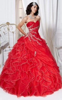 Formal Gowns Tiffany Designs - 56219 Strapless Vine Detailed Ballgown