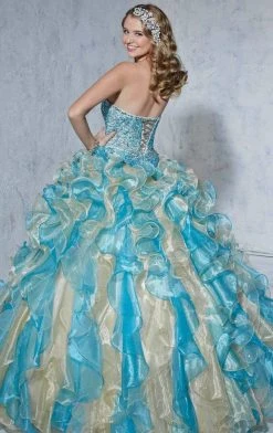 Tiffany Designs - 56251 Bedazzled Sweetheart Organza Ruffled Ballgown