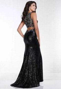 Formal Gowns Tiffany Designs - Sequined Halter Sheath Evening Gown 16298 - 1 Pc Black In Size 4 Available 5 Formal Gowns Tiffany Designs - Sequined Halter Sheath Evening Gown 16298 - 1 Pc Black In Size 4 Available