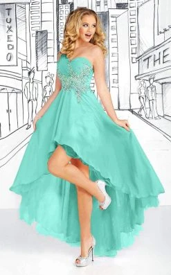 Tiffany Homecoming - 16042 Ruched Asymmetric High Low Dress Formal Gowns