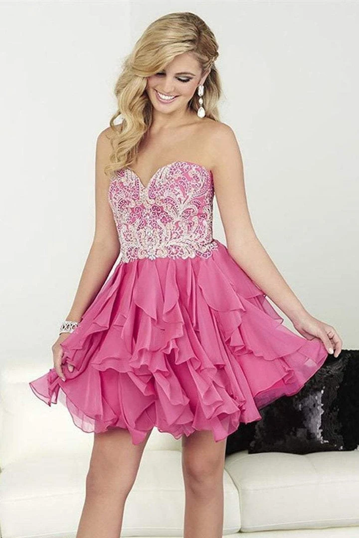 Cocktail Dresses Tiffany Homecoming - 27076 Embroidered Strapless Lace Ruffled Cocktail Dress 6 Cocktail Dresses Tiffany Homecoming - 27076 Embroidered Strapless Lace Ruffled Cocktail Dress