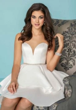 Tiffany Homecoming - 27154 Plunging Sweetheart Satin Tiered Dress 11 Tiffany Homecoming - 27154 Plunging Sweetheart Satin Tiered Dress