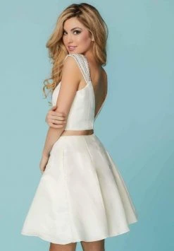 Tiffany Homecoming - 27192 Beaded Two Piece V-neck Cocktail Dress