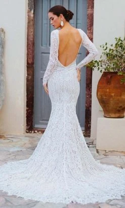 Formal Gowns Wilderly Bride By Allure Bridals - Lace Mermaid Bridal Gown F166 - 1 Pc Nude/Champagne/Ivory In Size 6 Available