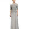 Adrianna Papell 91863330 Sequin Embellished Gown - 1 Pc Mist In Size 12 Available