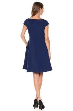 Adrianna Papell - AP1D101248 V-Neck Cap Sleeves A-Line Dress
