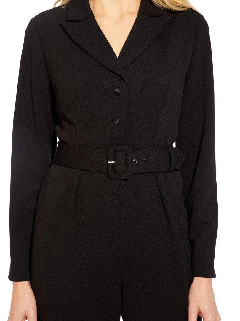 Adrianna Papell - AP1D102936 Collared V-neck Stretch Crepe Jumpsuit 6 Adrianna Papell - AP1D102936 Collared V-neck Stretch Crepe Jumpsuit