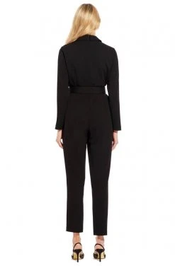 Adrianna Papell - AP1D102936 Collared V-neck Stretch Crepe Jumpsuit