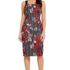 Adrianna Papell - AP1D103092 Printed Scuba Square Neck Fitted Dress