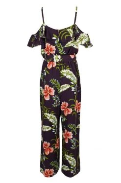 Adrianna Papell - AP1D103372 Floral Print V-neck Jumpsuit